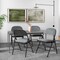Costway Set of 2 Folding Chairs Fabric Upholstered Padded Seat Metal Frame Home Office